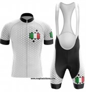 2020 Abbigliamento Ciclismo Italia Bianco Manica Corta e Salopette (4)